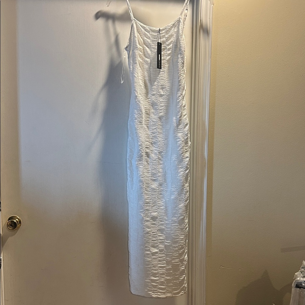 Fashion Nova Elegant White Maxi Slip Dress